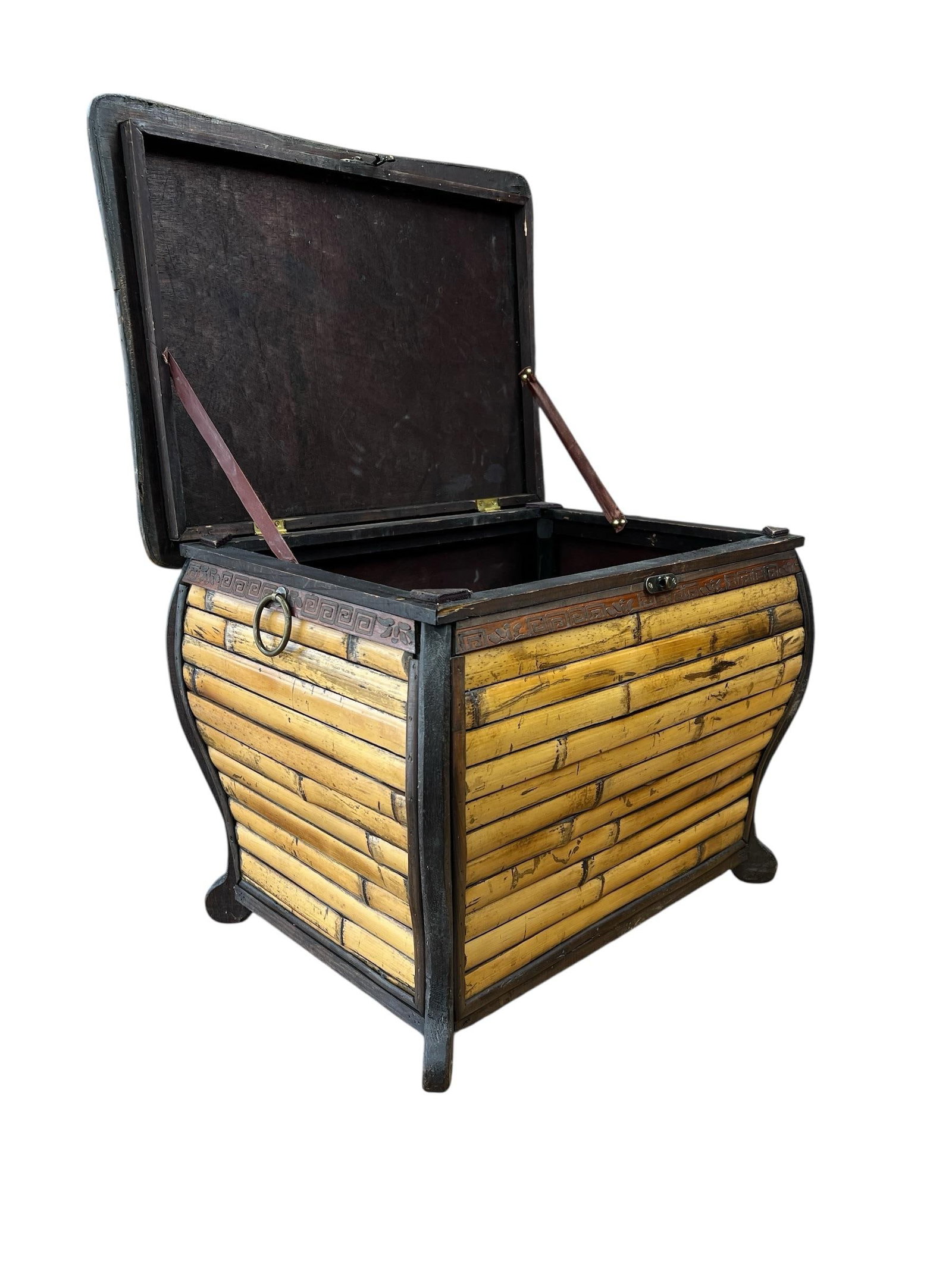 Vintage Bamboo Box Library Side Table - 6