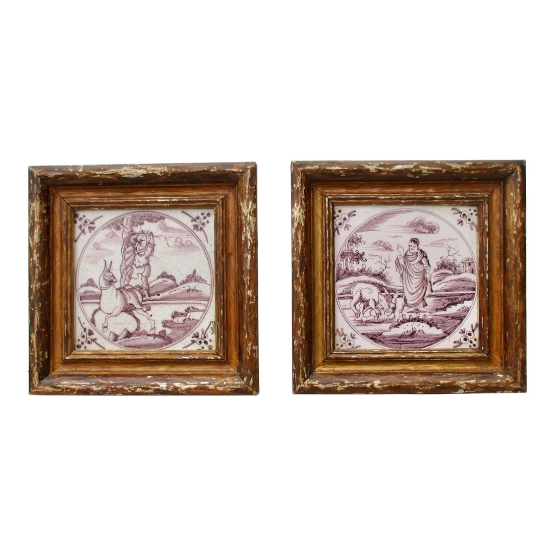Delft Tiles Circa 1750s --a Pair of 2 (1 of 8)