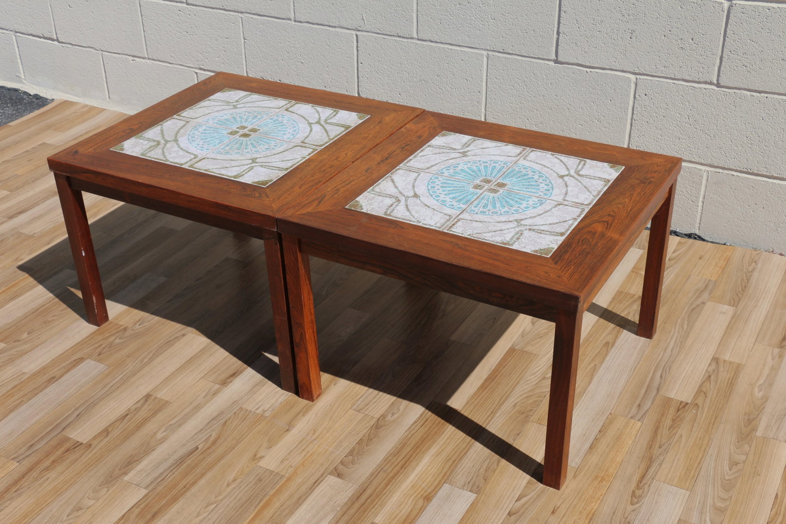 Pair of 1970s Danish Modern Rosewood Tile Top Side Tables - 8