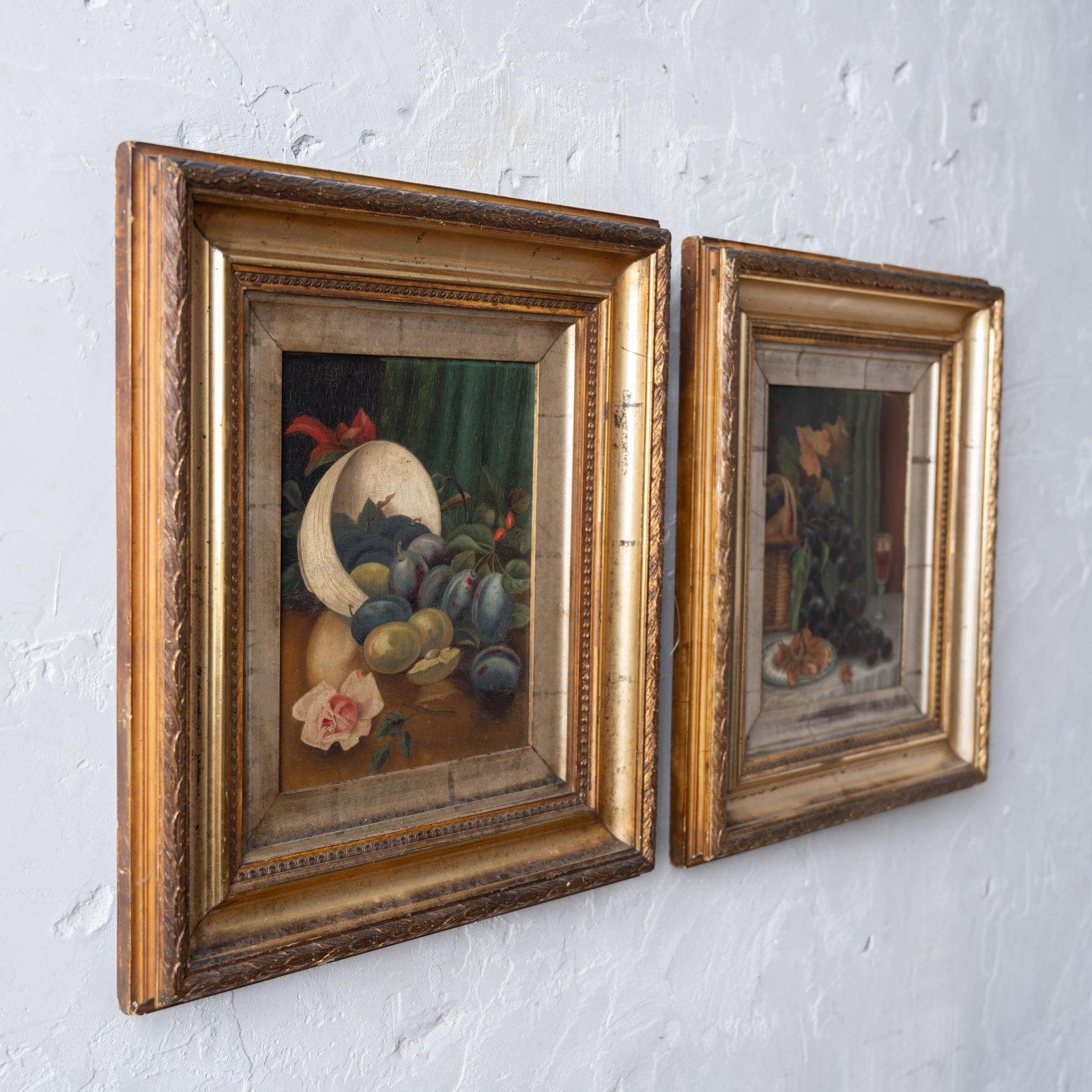 Pair of Victorian Still Life Oil Paintings, English, c.1870 - 7