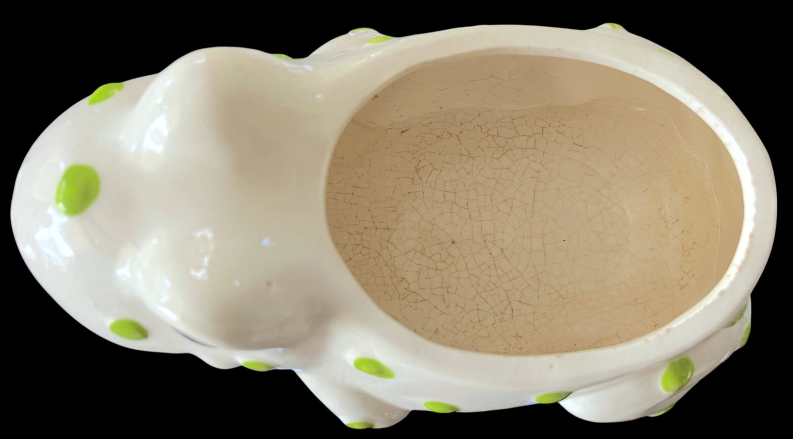 Vintage Hand-Painted Ceramic Frog Planter in the Spirit of Jean Roger – Made in Japan, - 4