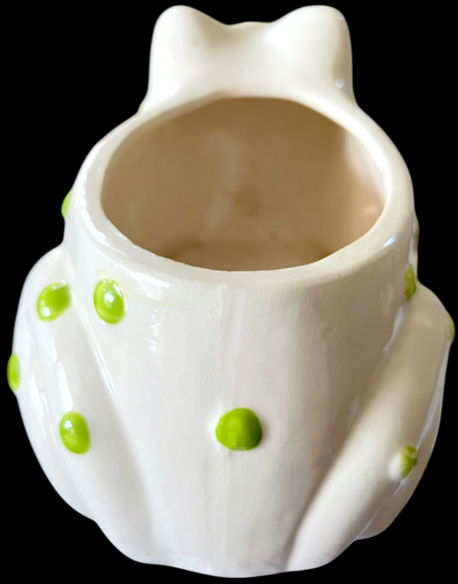 Vintage Hand-Painted Ceramic Frog Planter in the Spirit of Jean Roger – Made in Japan, - 5