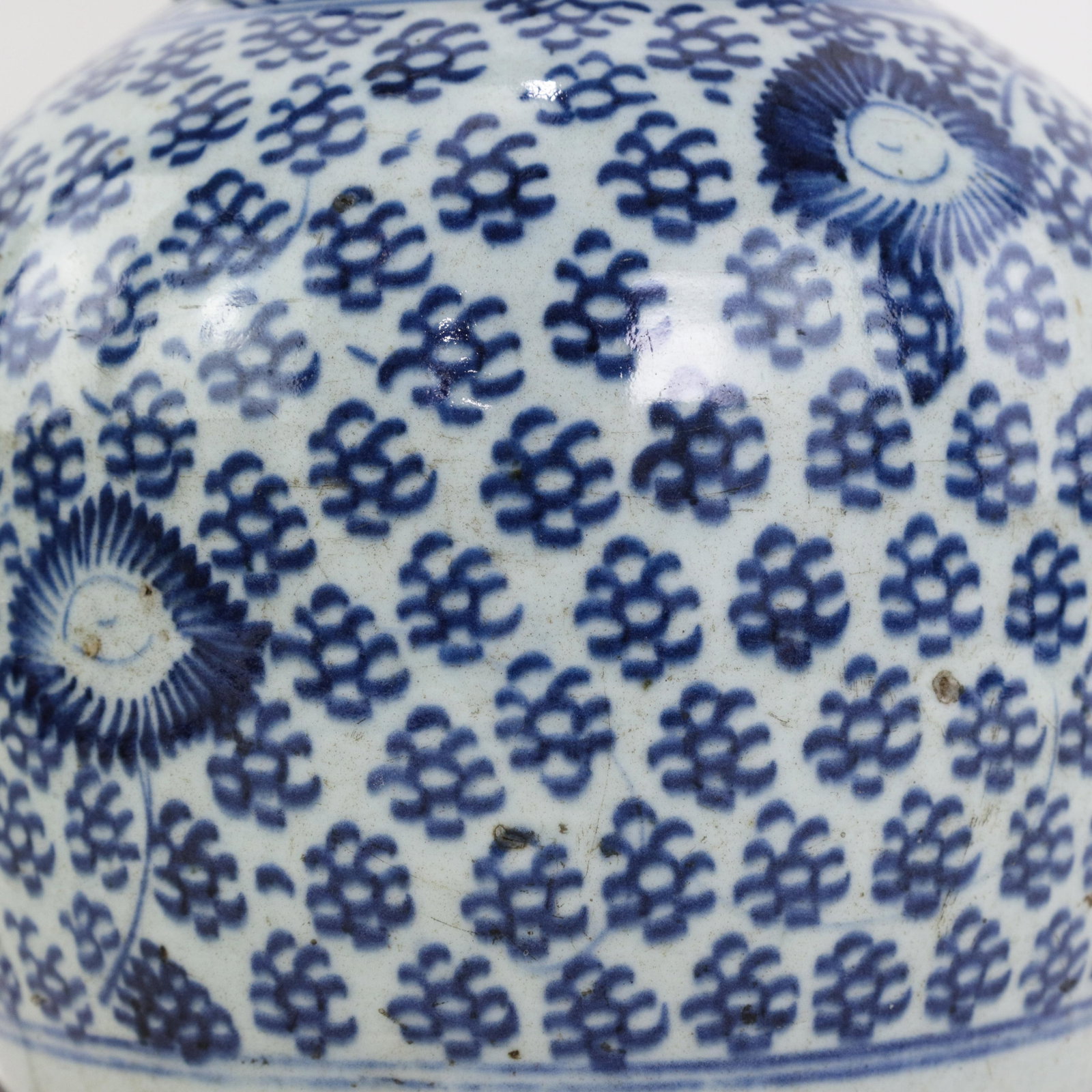 Antique Blue and White Porcelain Ginger Jar Table Lamp With Cobalt Floral and Medallion Motif - 10