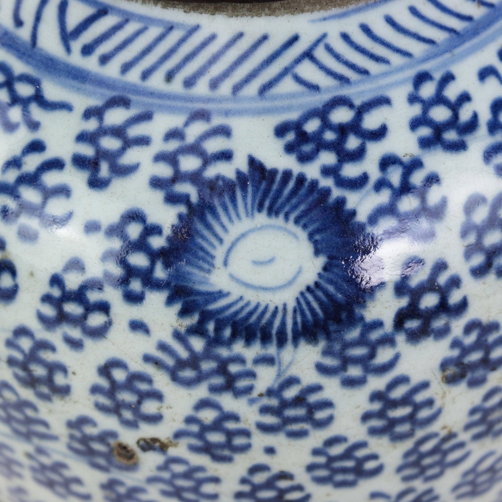 Antique Blue and White Porcelain Ginger Jar Table Lamp With Cobalt Floral and Medallion Motif - 13