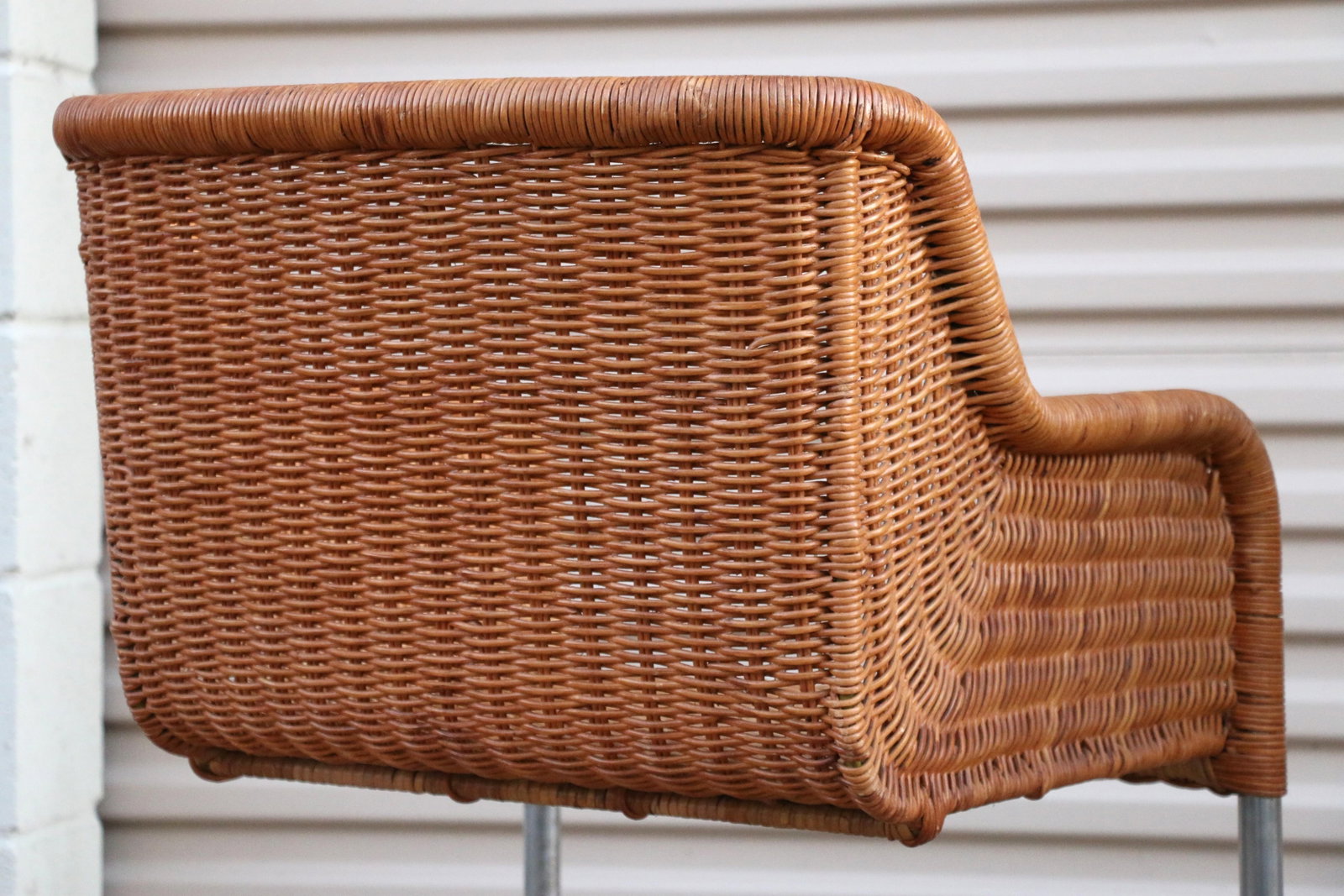 Pair of Vintage Harvey Probber Model D43 Wicker Cantilever Armchairs, 1970s - 12