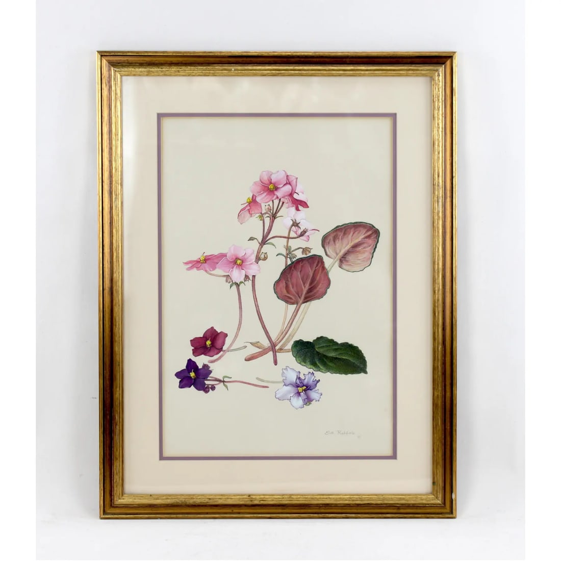 Hand-Painted Watercolor Specimen Flower Painting, Signed - 10
