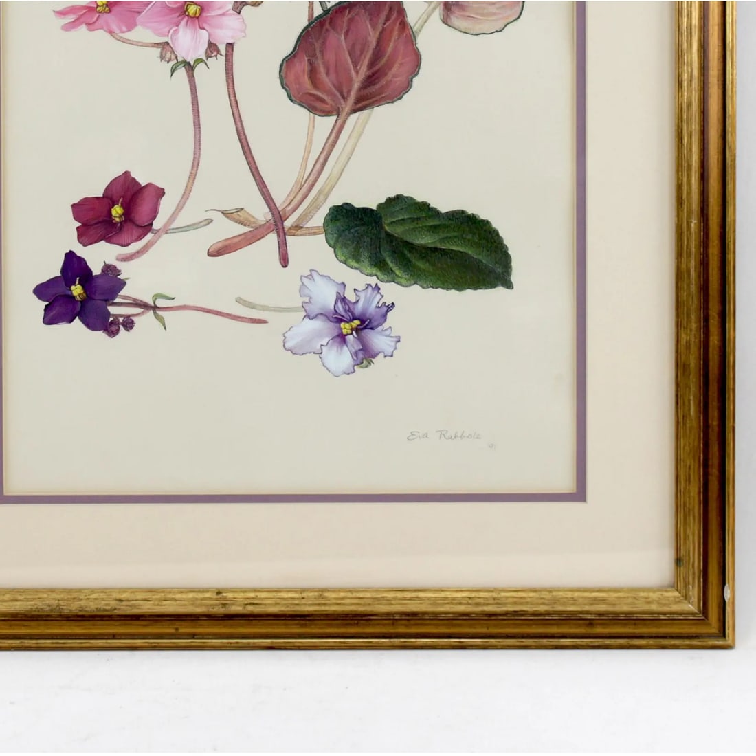 Hand-Painted Watercolor Specimen Flower Painting, Signed - 3