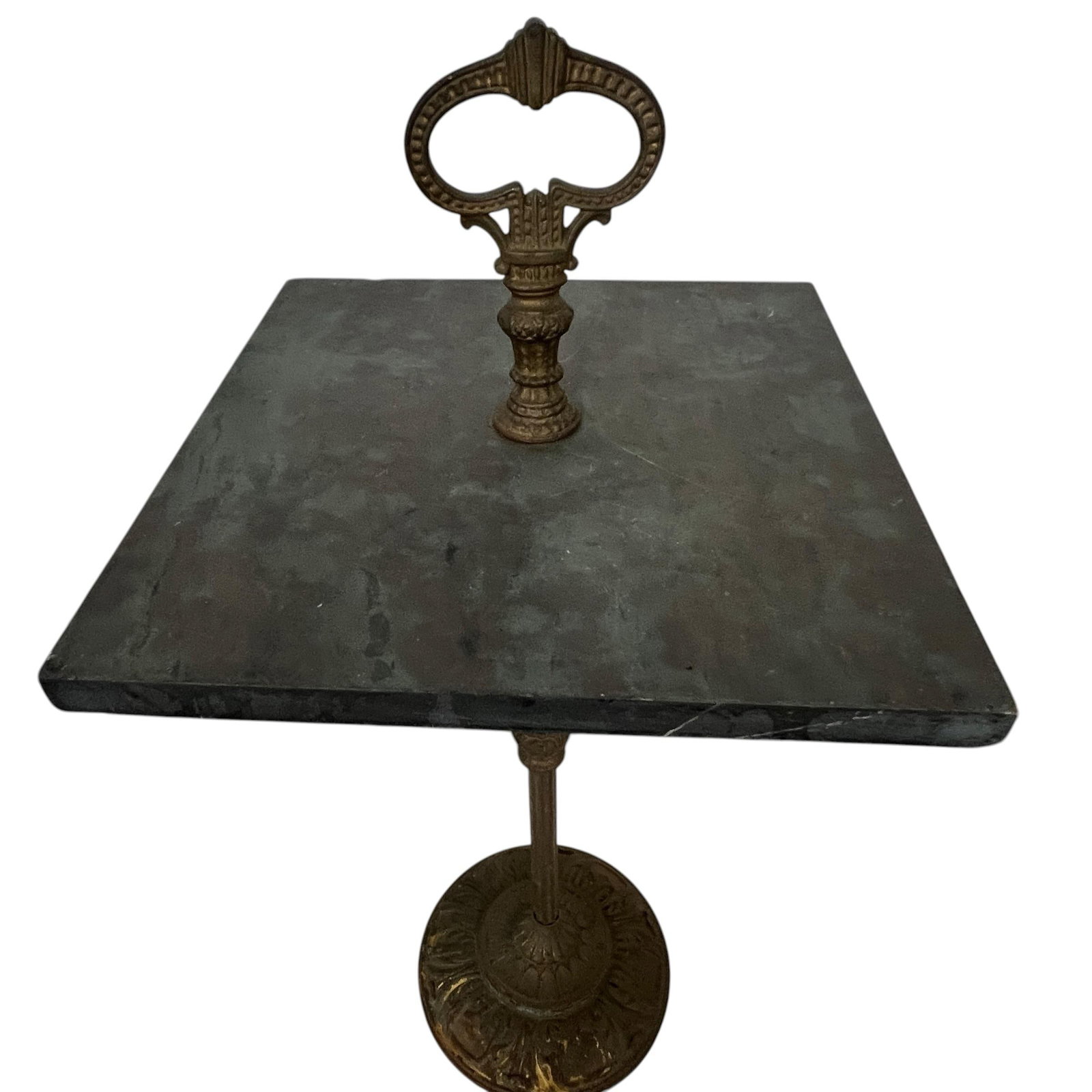 Antique Patinated Gilt Cast Iron Marble Top Drink Table - 3