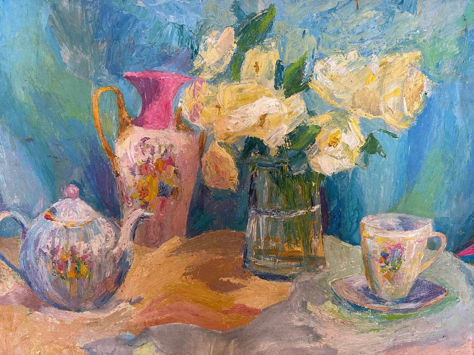 Original Romantic Still Life Painting in Gorgeous Pastel Colors - 2