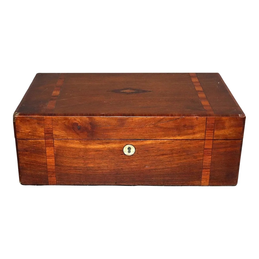 English Inlaid Mahogany Lap Desk / Writing Slope, 19th Century (1 of 6)