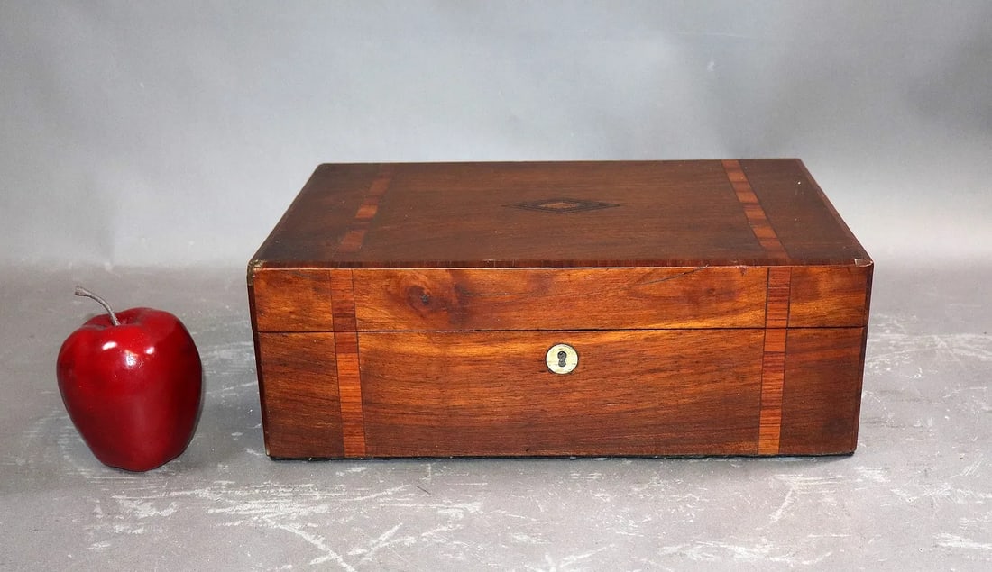 English Inlaid Mahogany Lap Desk / Writing Slope, 19th Century - 3