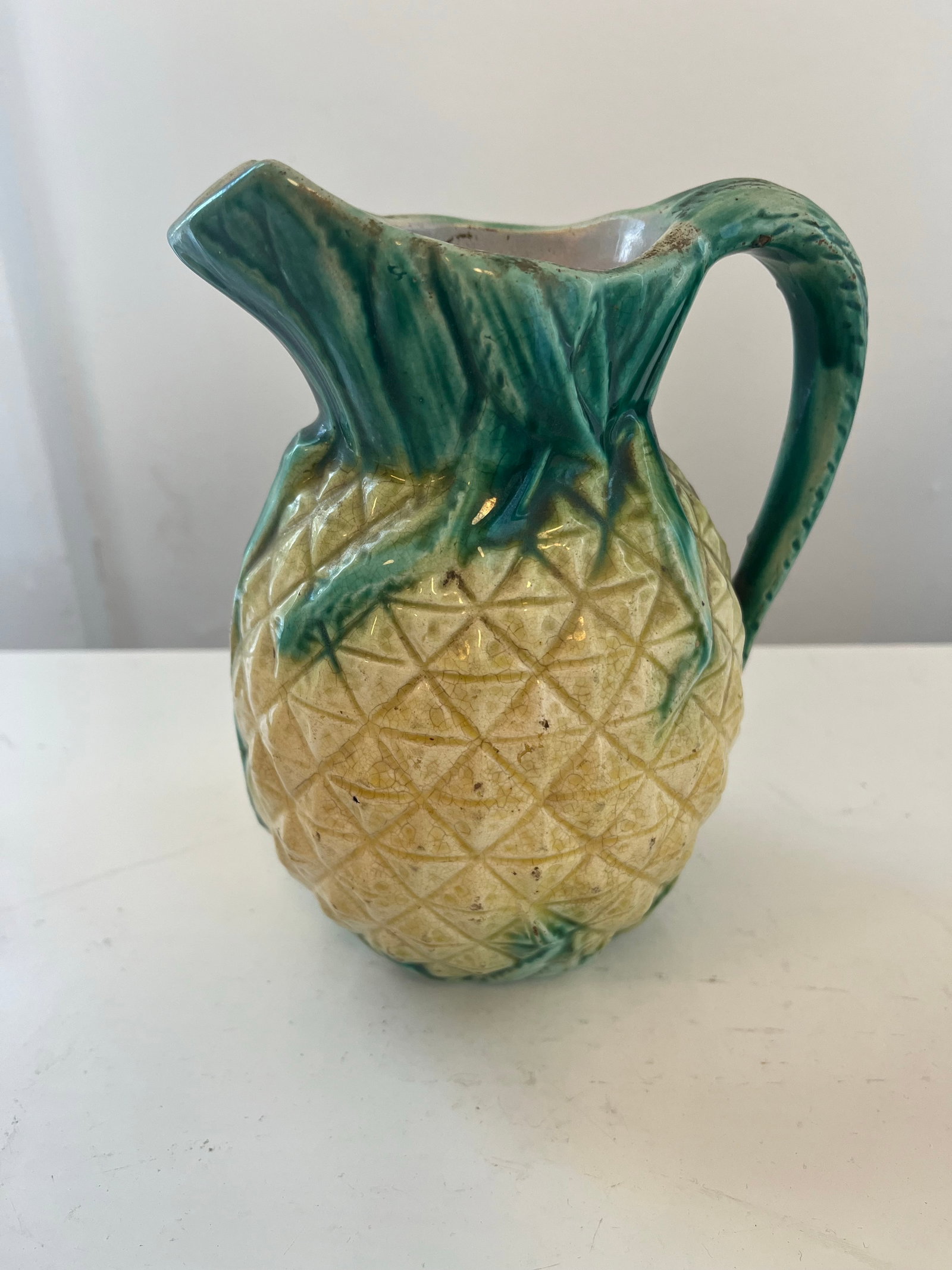 1900s Pineapple Form Majolica Pitcher - 2