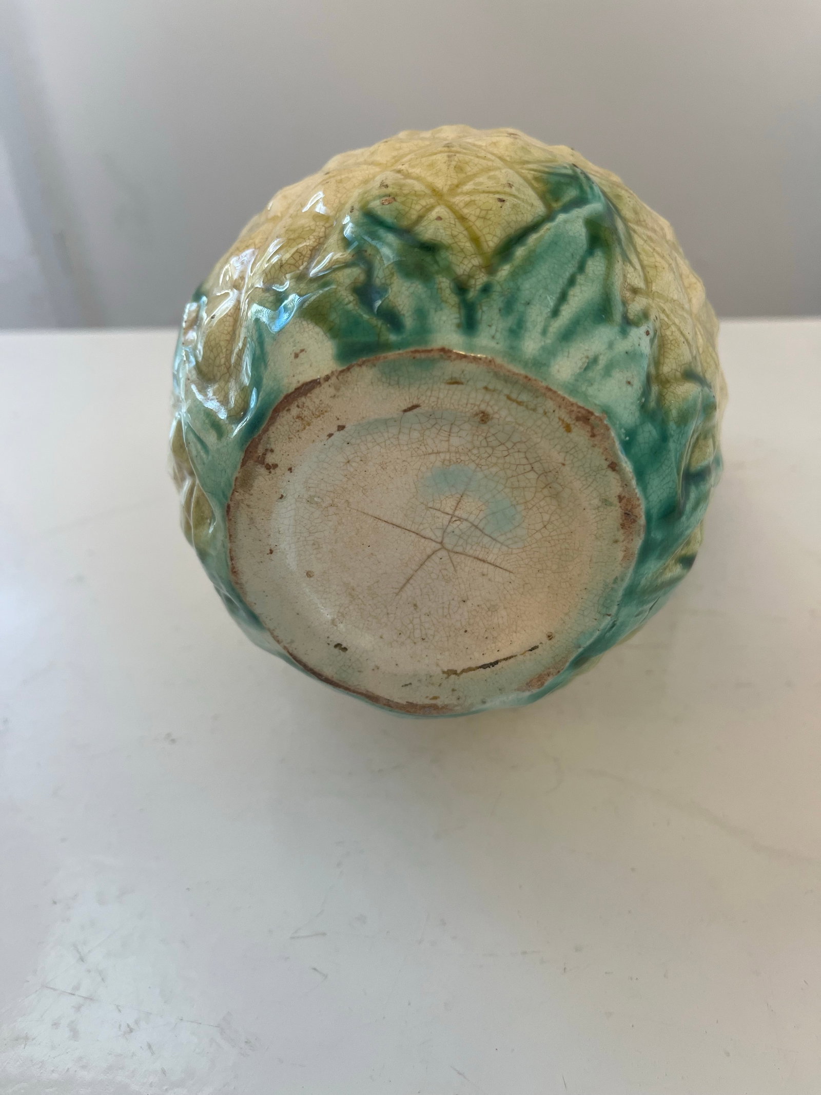 1900s Pineapple Form Majolica Pitcher - 3