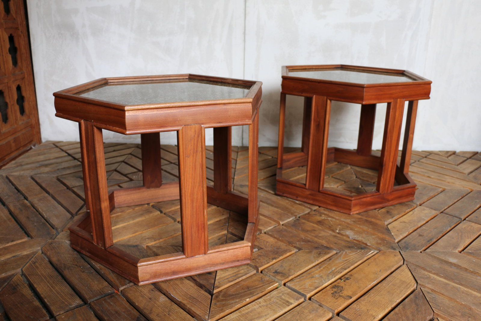 Pair of John Keal for Brown Saltman "Domino" Hexagonal Side Tables | Mid-Century Modern, 1960s - 4