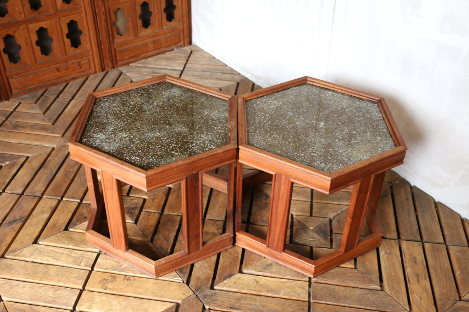 Pair of John Keal for Brown Saltman "Domino" Hexagonal Side Tables | Mid-Century Modern, 1960s - 8