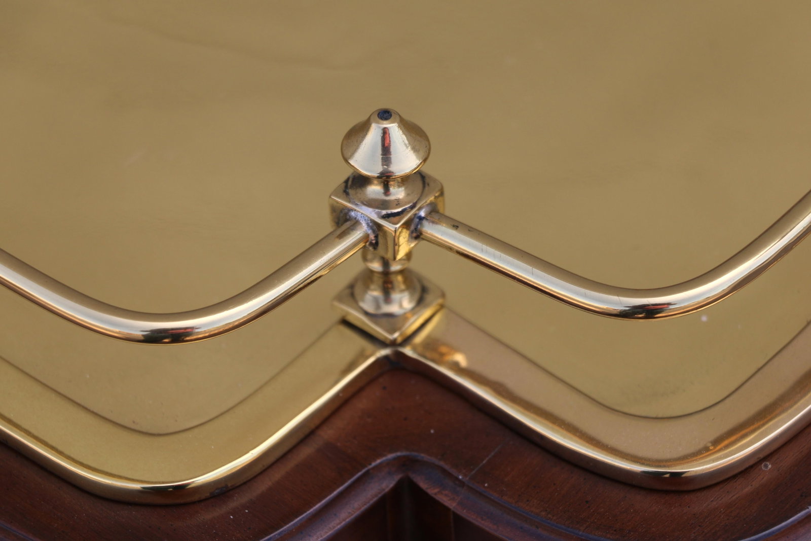 Vintage 1970s Solid Wood & Brass Tray Table | Hollywood Regency Style Serving Table - 13
