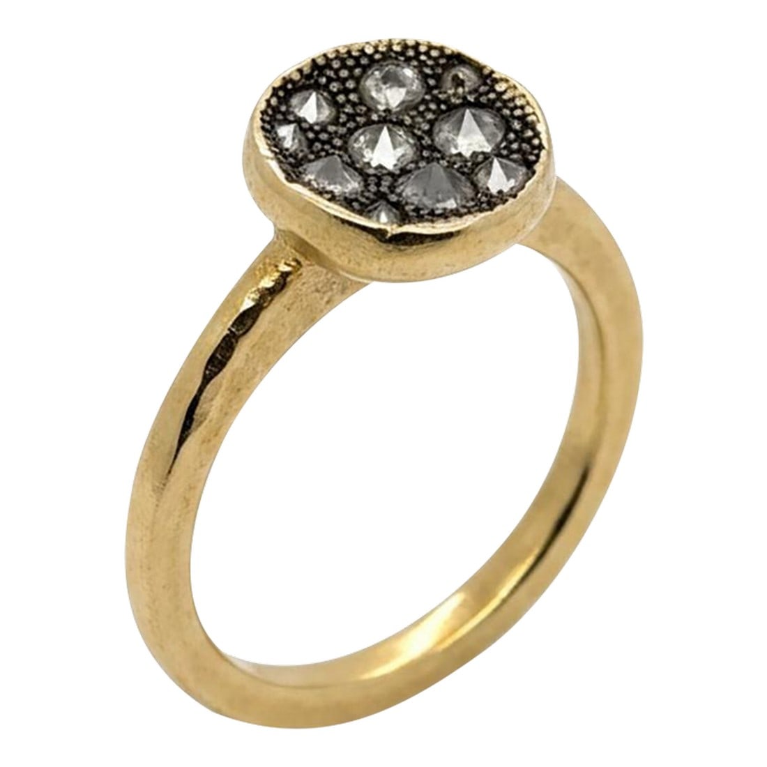 18k Ring by Todd Pownell, Size 6.5: 18k Hand made ring signed TAP for Todd Pownell with diamonds, 8.52 grams. Size 7.5 (sizable Condition: Alterations: Original Condition Unaltered Imperfections: Some Imperfections Condition Notes: