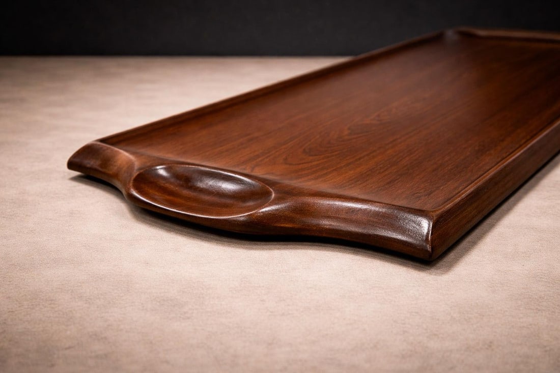 Serving Tray in Hardwood, Jean Gillon, 1960s - 9