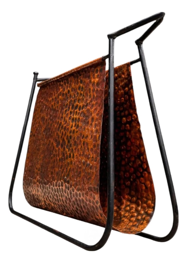 Carlo Hauner & Martin Eisler Magazine Rack for Forma, Brazil, 1950s: A sculptural exercise in material contrast, this magazine rack designed by Carlo Hauner and Martin Eisler for Forma in the 1950s captures the experimental spirit of early Brazilian Modernism. A