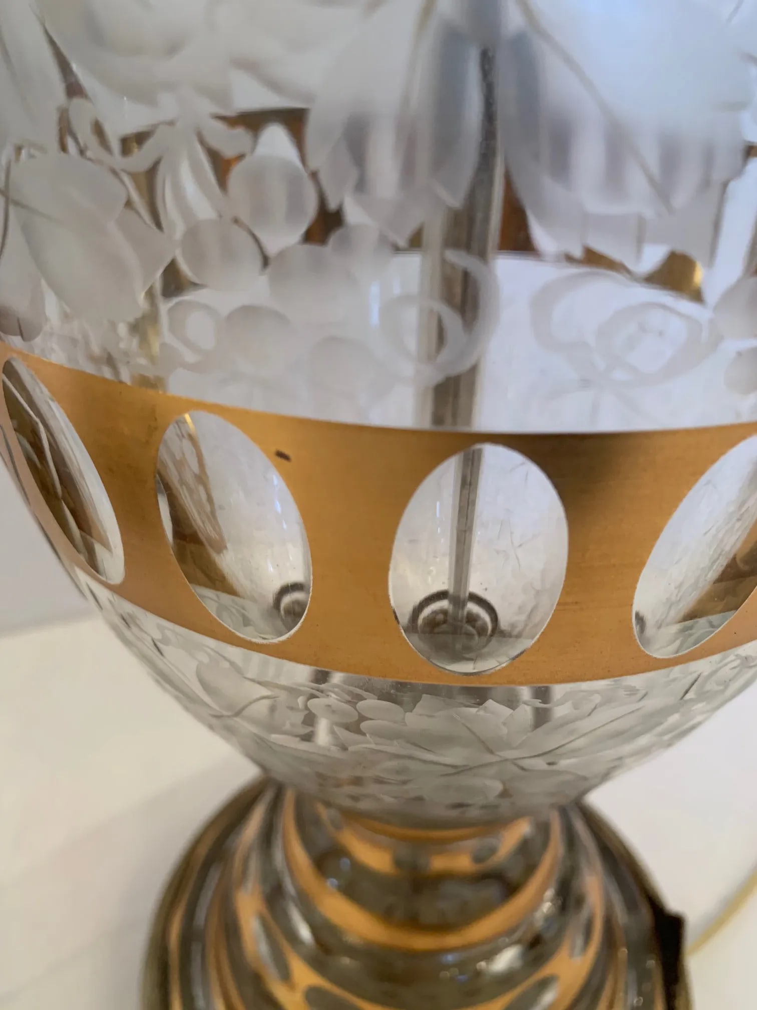 Vintage Crystal Table Lamps -A Pair - 7