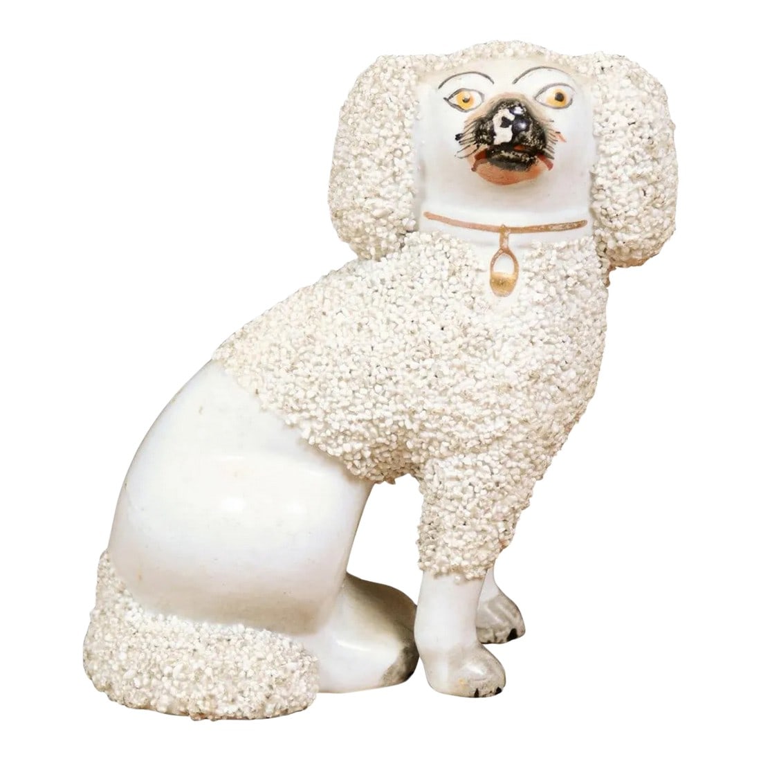 English 19th Century Victorian Split Leg Staffordshire Dog with White Coat (1 of 13)