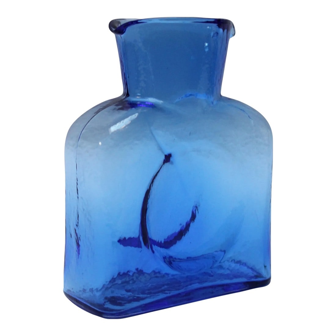 Vintage Blown Glass Azure Double Spout Pitcher by Blenko (1 of 10)