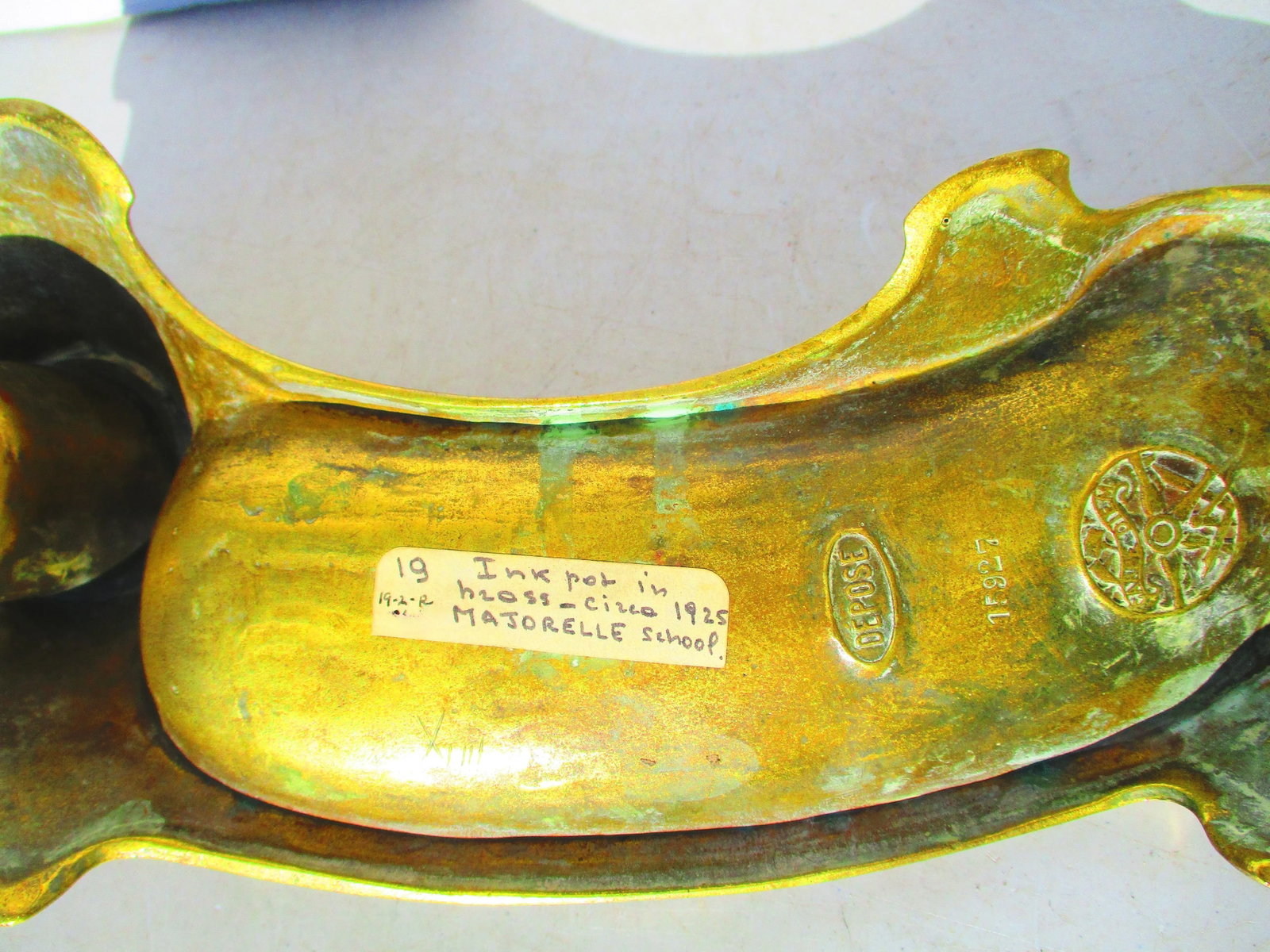 1900s Art Nouveau Bronze Desk Pen Tray - 4