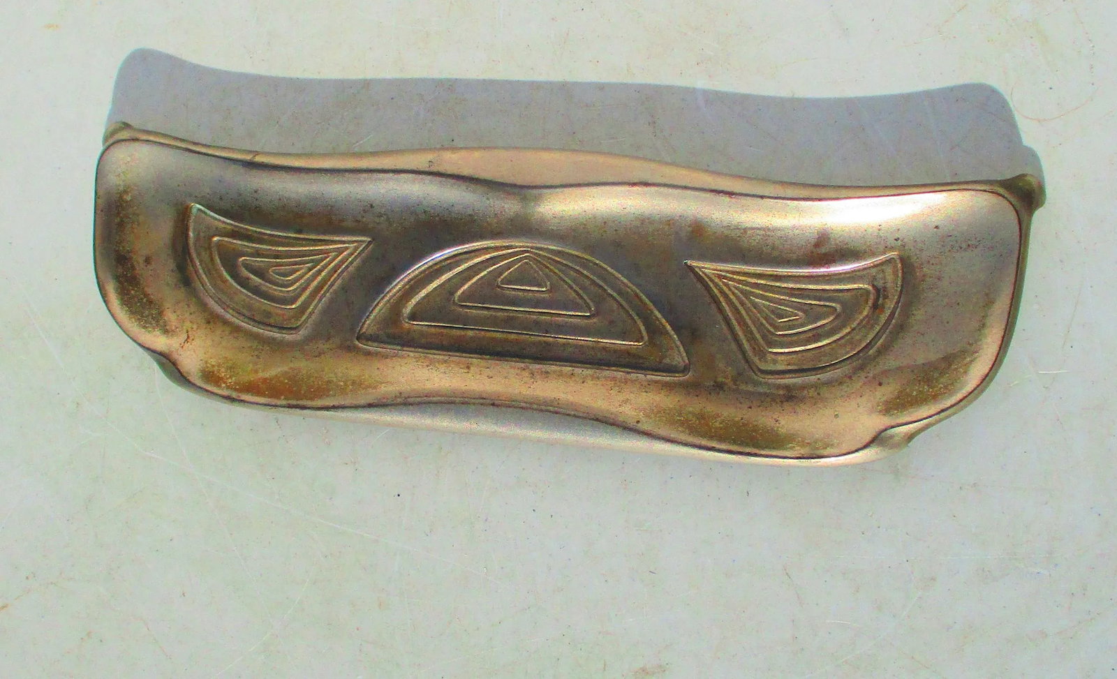 1900s Art Nouveau Bronze Desk Pen Tray - 6