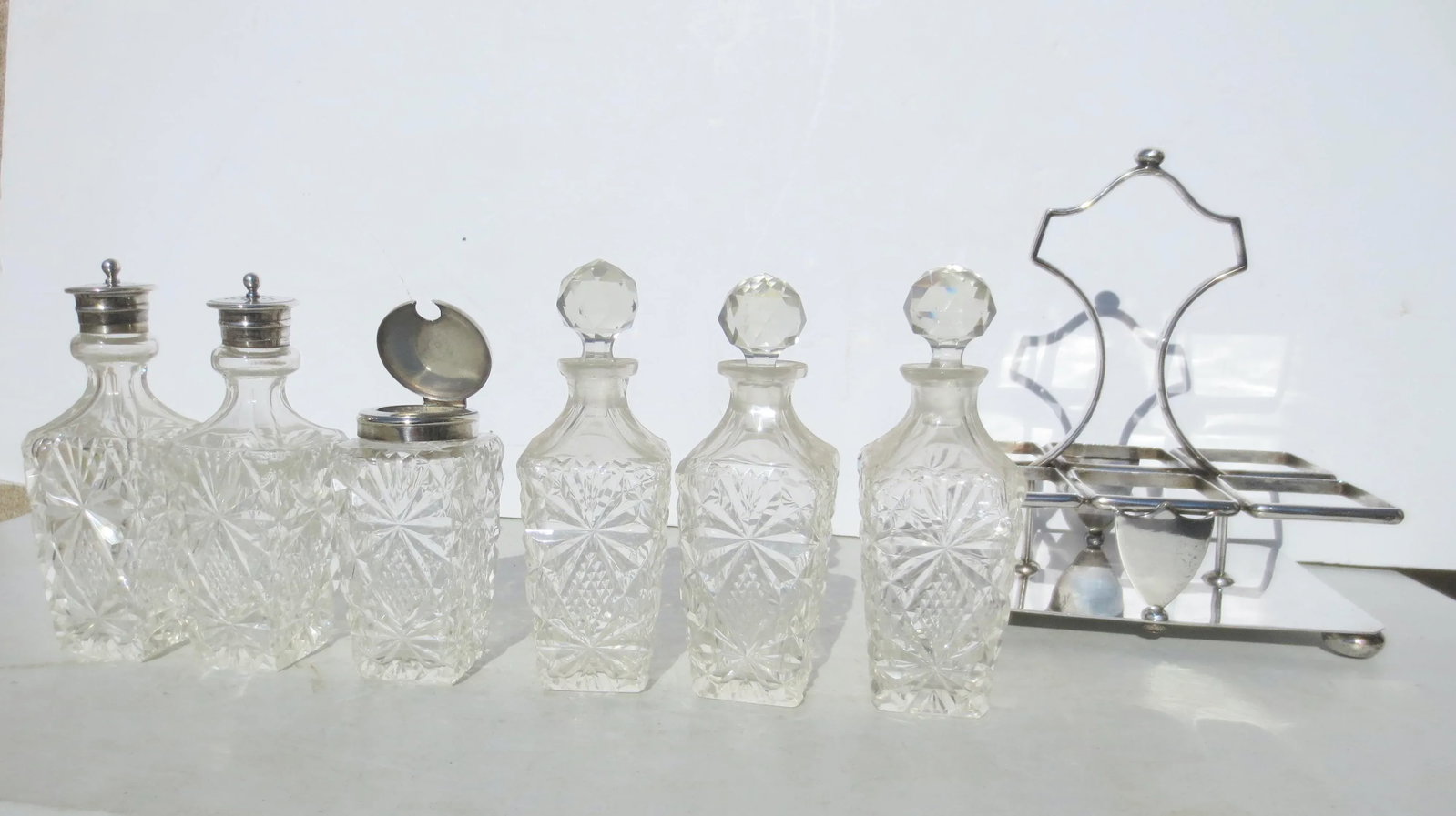 Late 19th Century Silverplate Cruet Set - 7 Pieces - 3