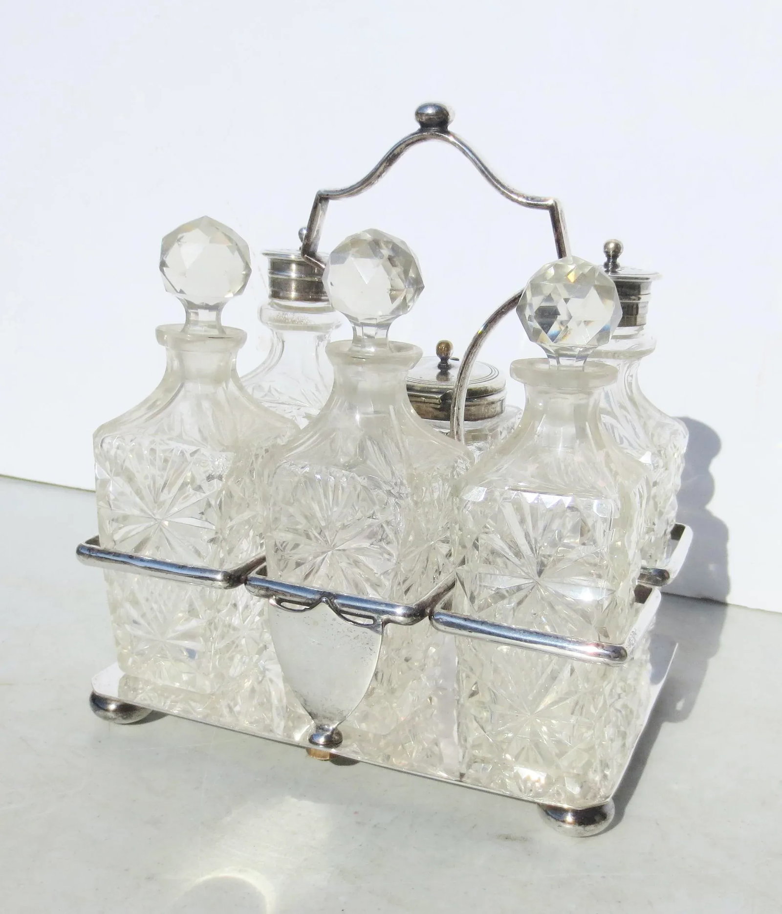 Late 19th Century Silverplate Cruet Set - 7 Pieces - 9