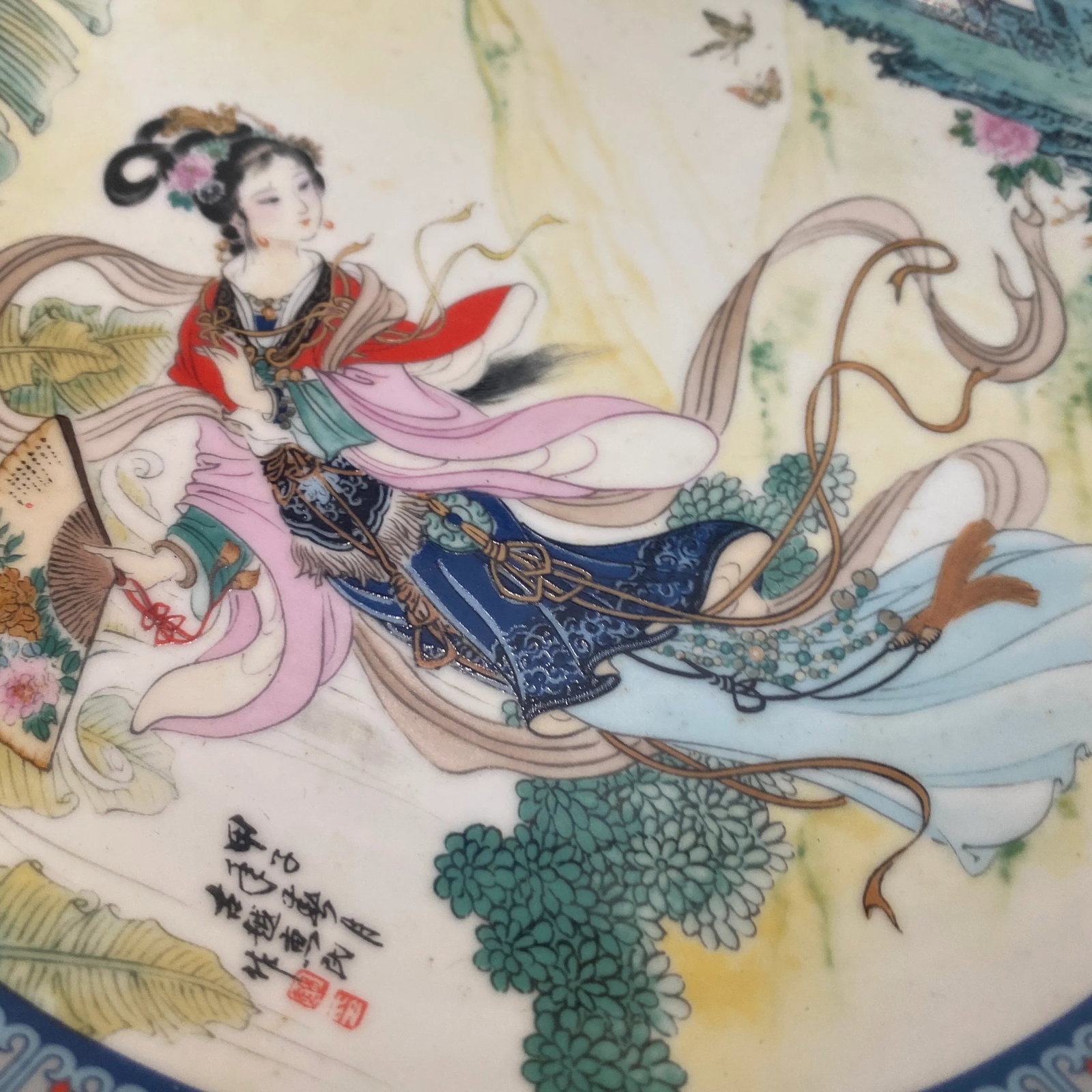 Chinoiserie Hand Painted Decorative Plate - 3