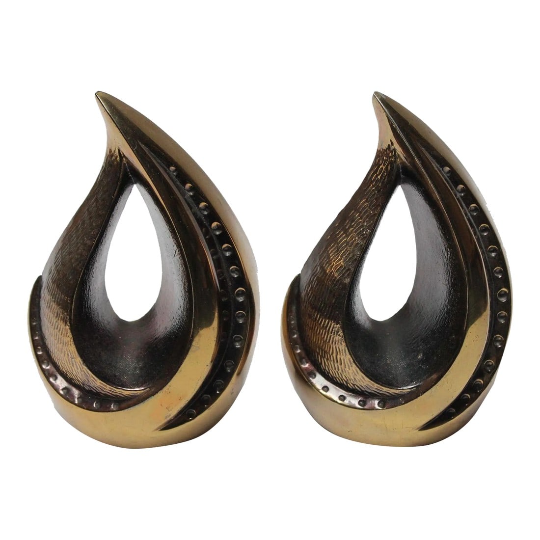 Pair of Ben Seibel for Jenfredware Brass "Flame" Bookends (1 of 13)