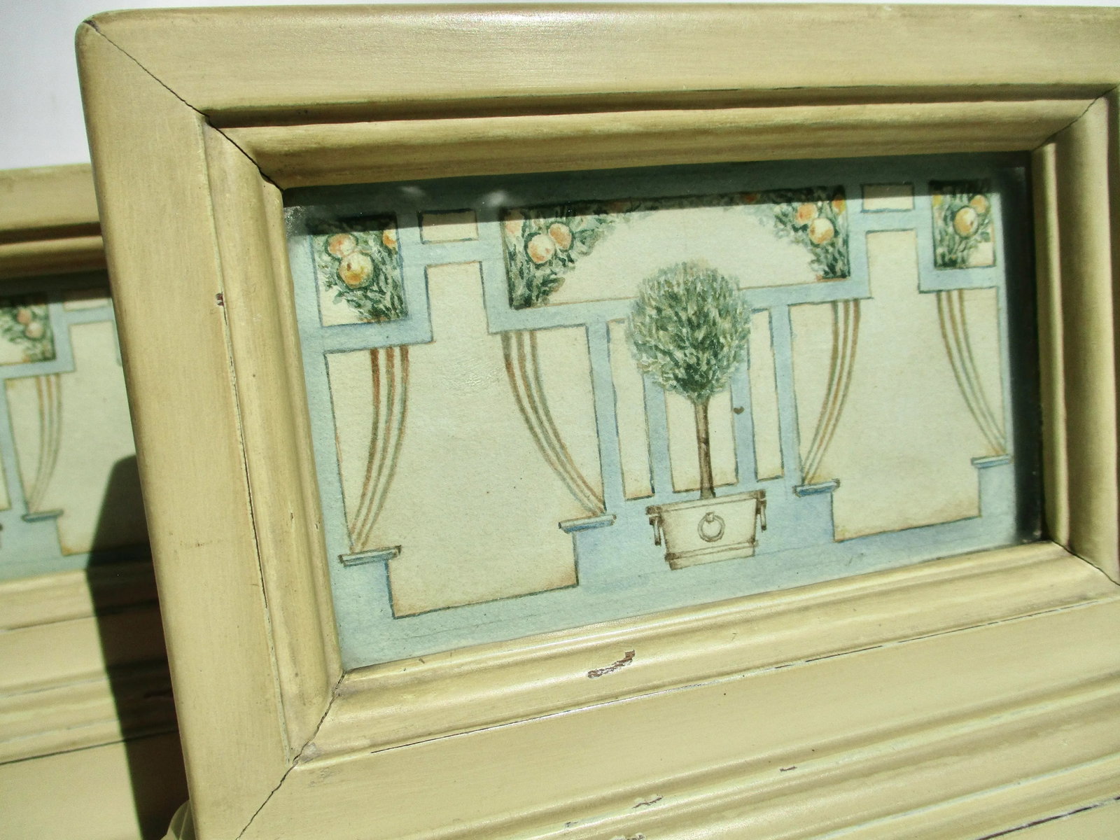 Early 20th Century Austrian Watercolor and Wooden Bookends - a Pair - 5