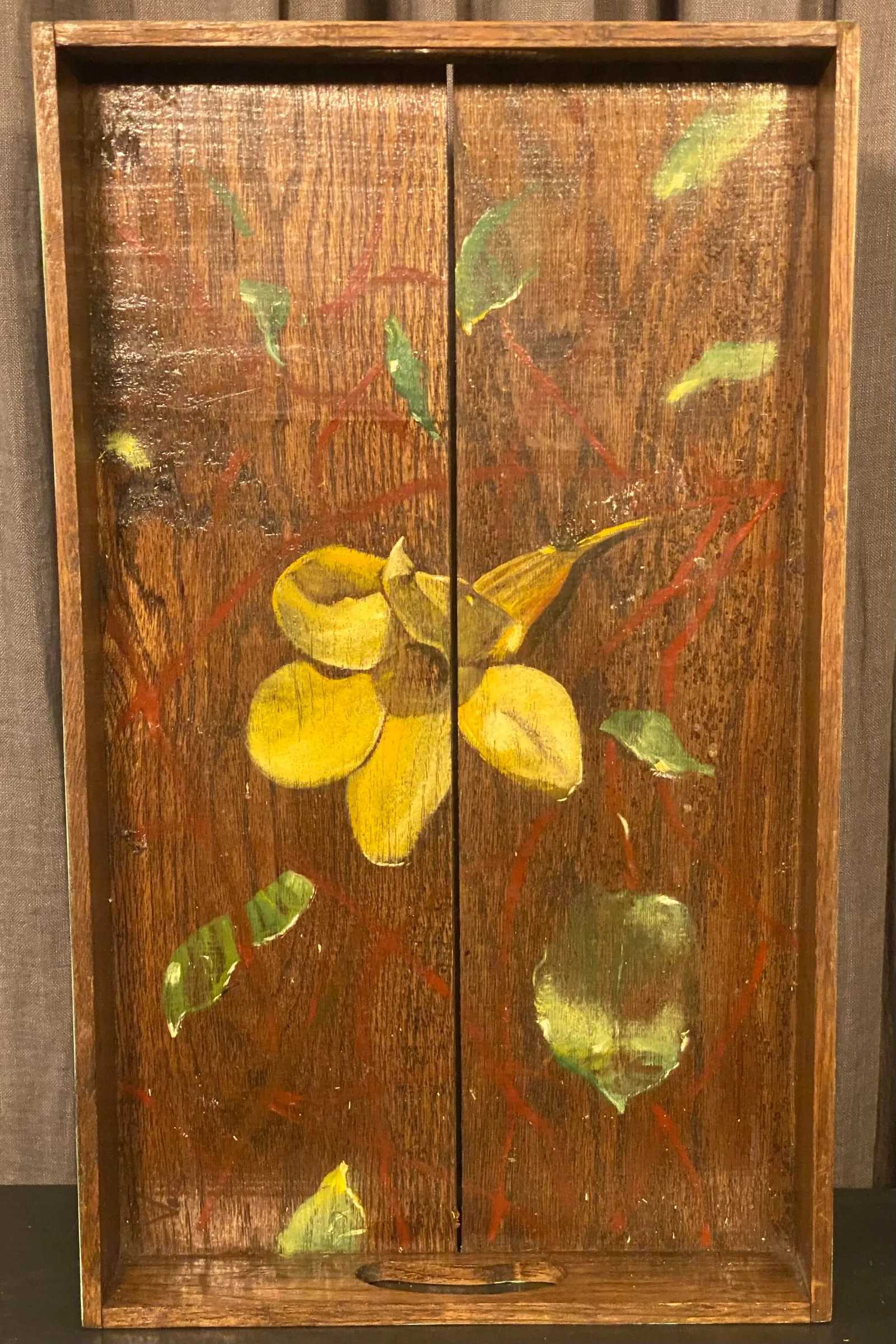 1990s Hand-Painted Wooden Tray - 6