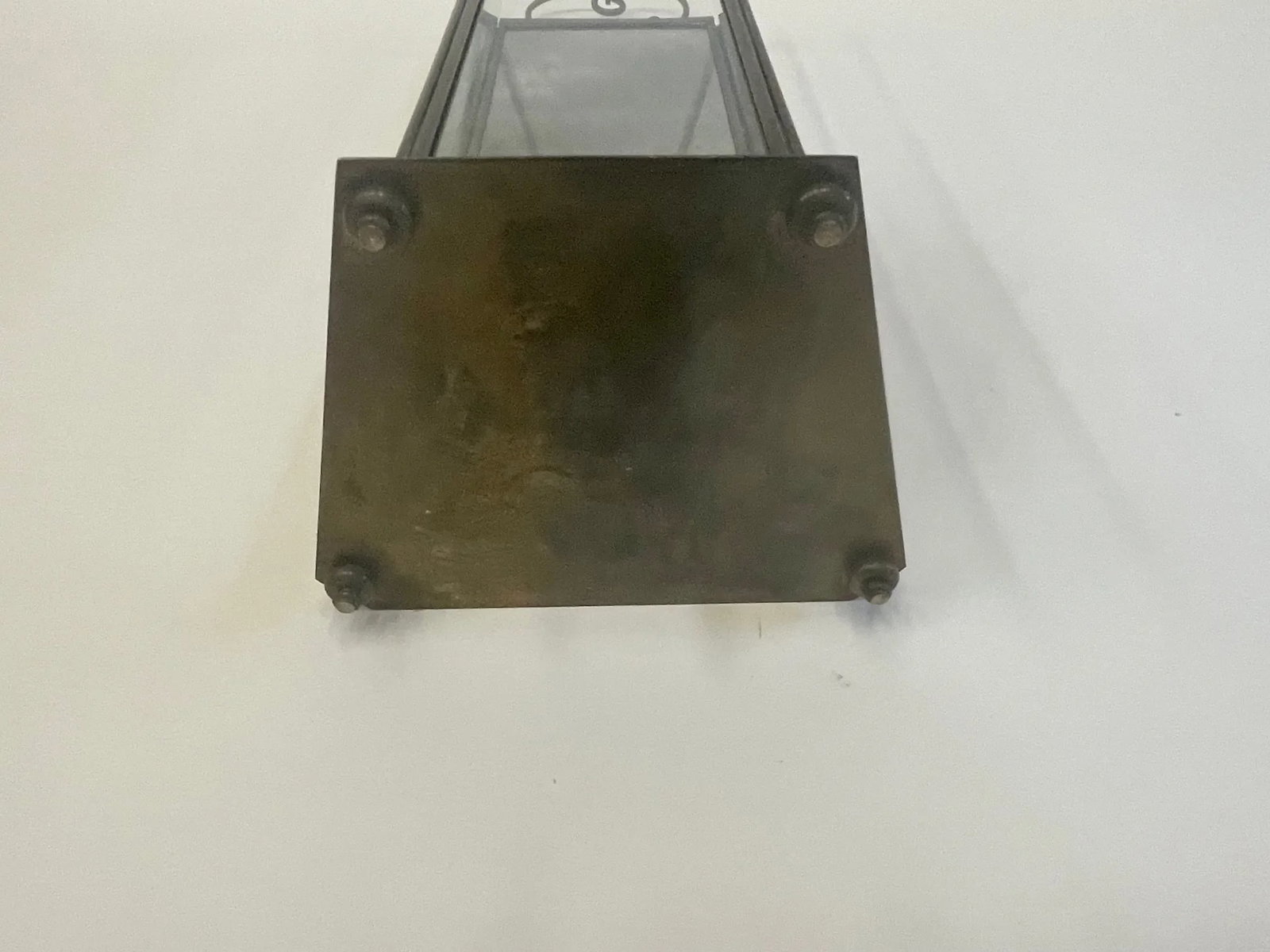 Brass & Aged Glass Lanterns -A Pair - 12