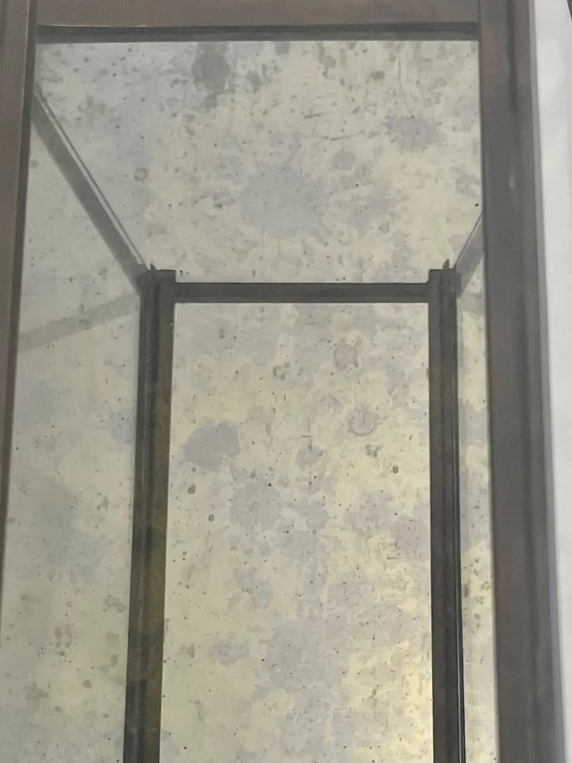 Brass & Aged Glass Lanterns -A Pair - 7