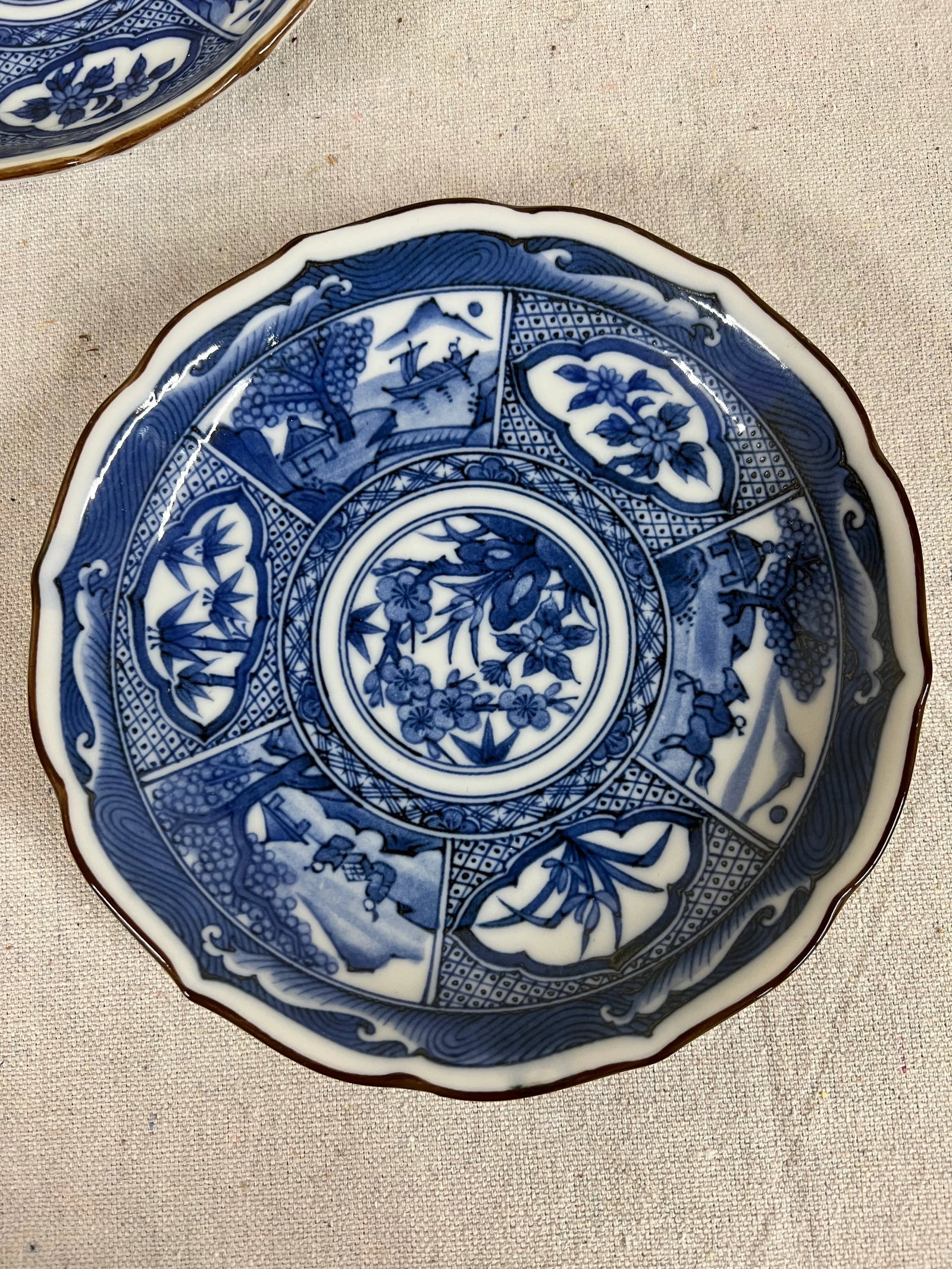 Andrea by Sadek 6.5" Chinoiserie Bamboo Pattern Decorative Bowls - Set of 3 - 3
