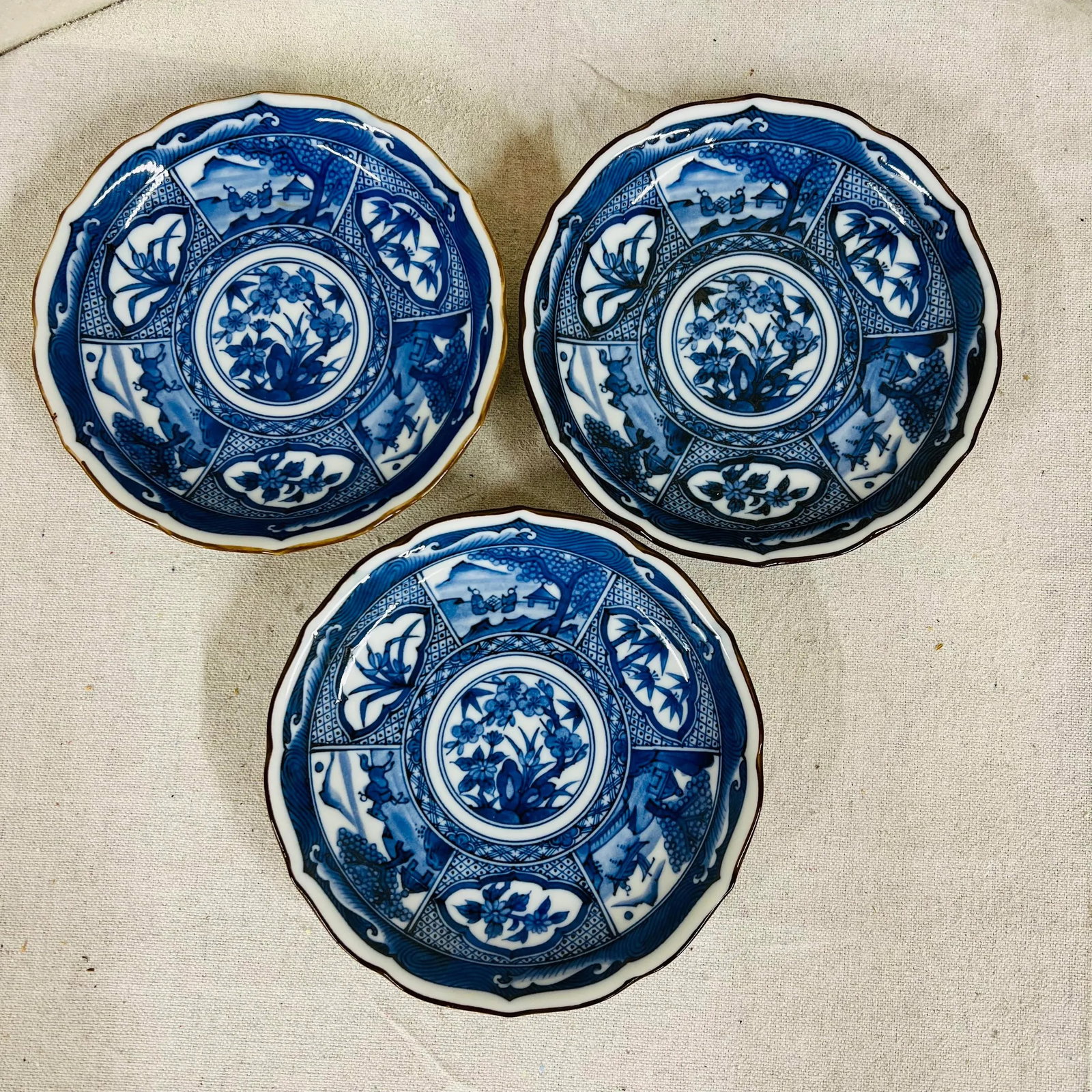 Andrea by Sadek 6.5" Chinoiserie Bamboo Pattern Decorative Bowls - Set of 3 - 4