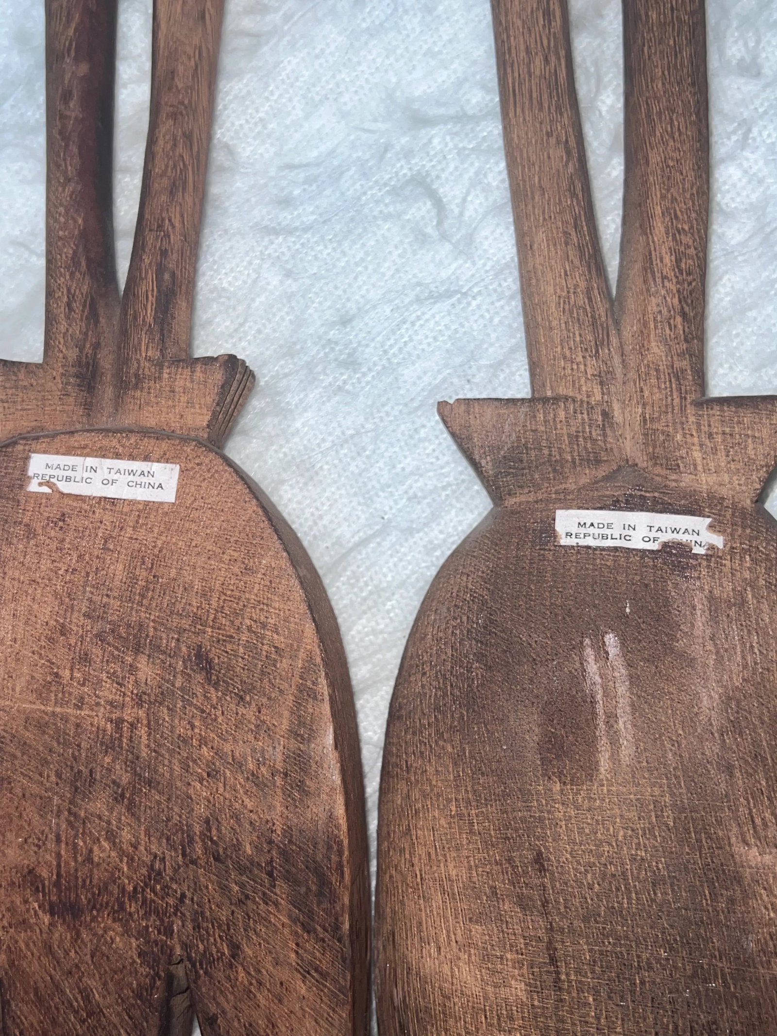 African Carved Spoon and Fork Decor - Set of 2 - 7