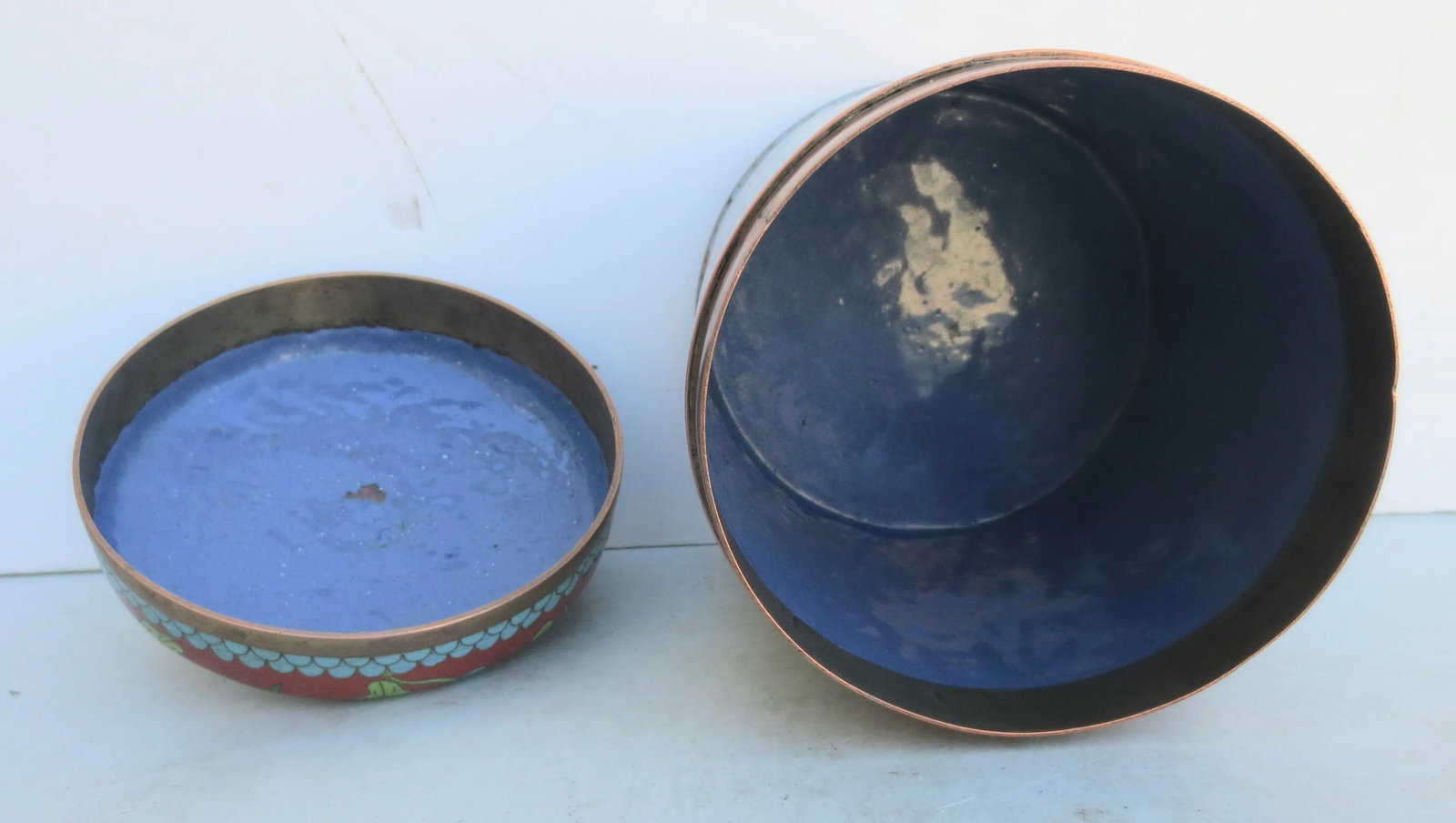 Vintage Chinese Enamel Tea Caddy Circa 20s-30s - 4