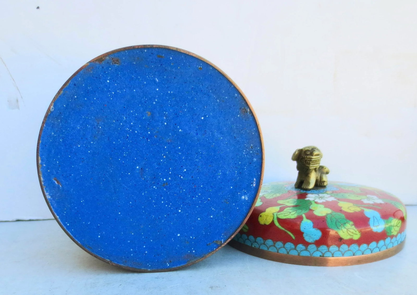 Vintage Chinese Enamel Tea Caddy Circa 20s-30s - 6