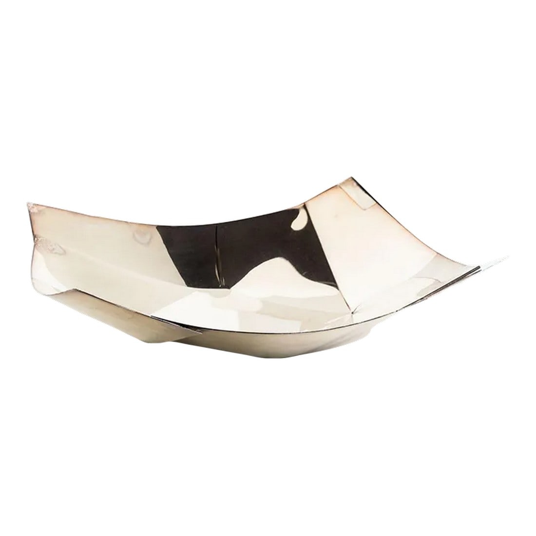1960s Large Bruno Munari Maldive Tray: Large Center Piece Silver Tray designed by Bruno Munari in 1960, manufactured by Danese Milan, in the collection of MoMA and the Metropolitan Museum of Art. Exhibited in "A Century of Design, Part