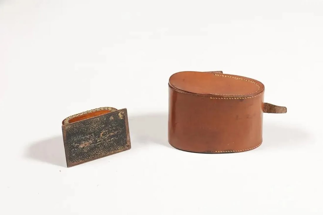 English 19th Century Victorian Shoe Care Set with Original Leather Case - 4 Pieces - 9