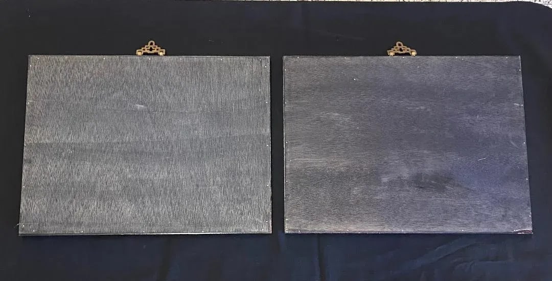 Rose Medalion Framed Panels a Pair - 5