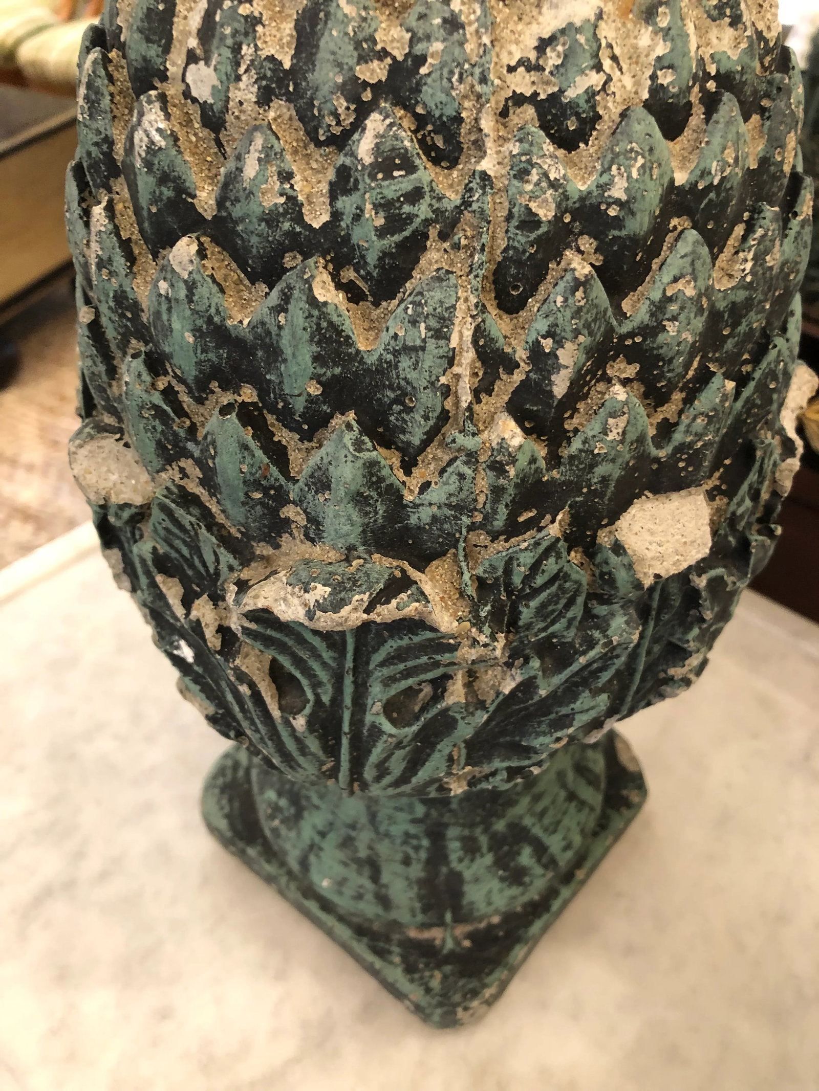 Vintage Pineapple Shaped Finial Sculptures -A Pair - 7