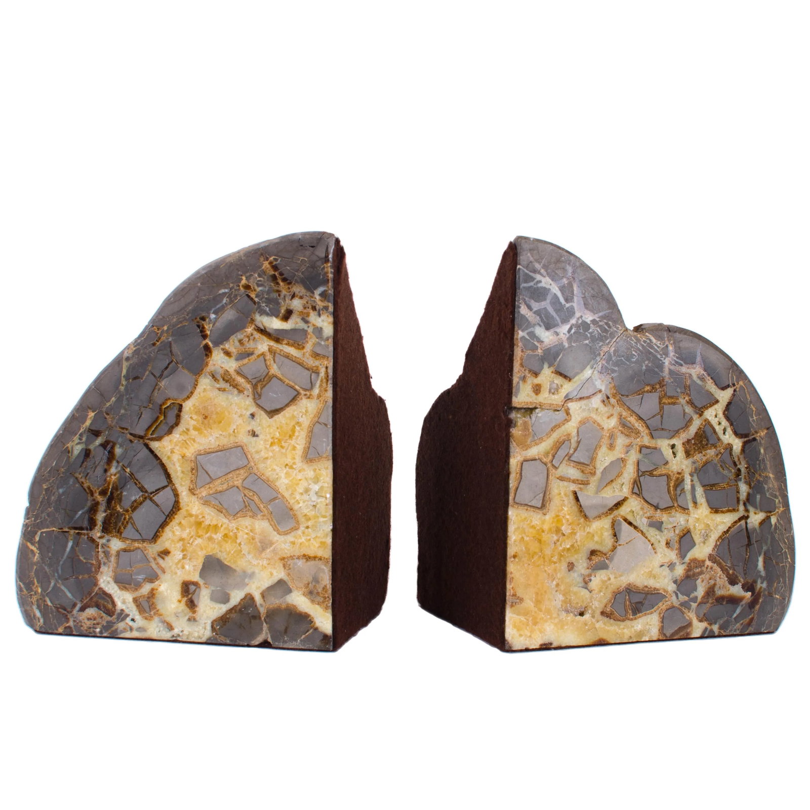 Septarian Dragon Egg Geode Bookends - A Pair - 4