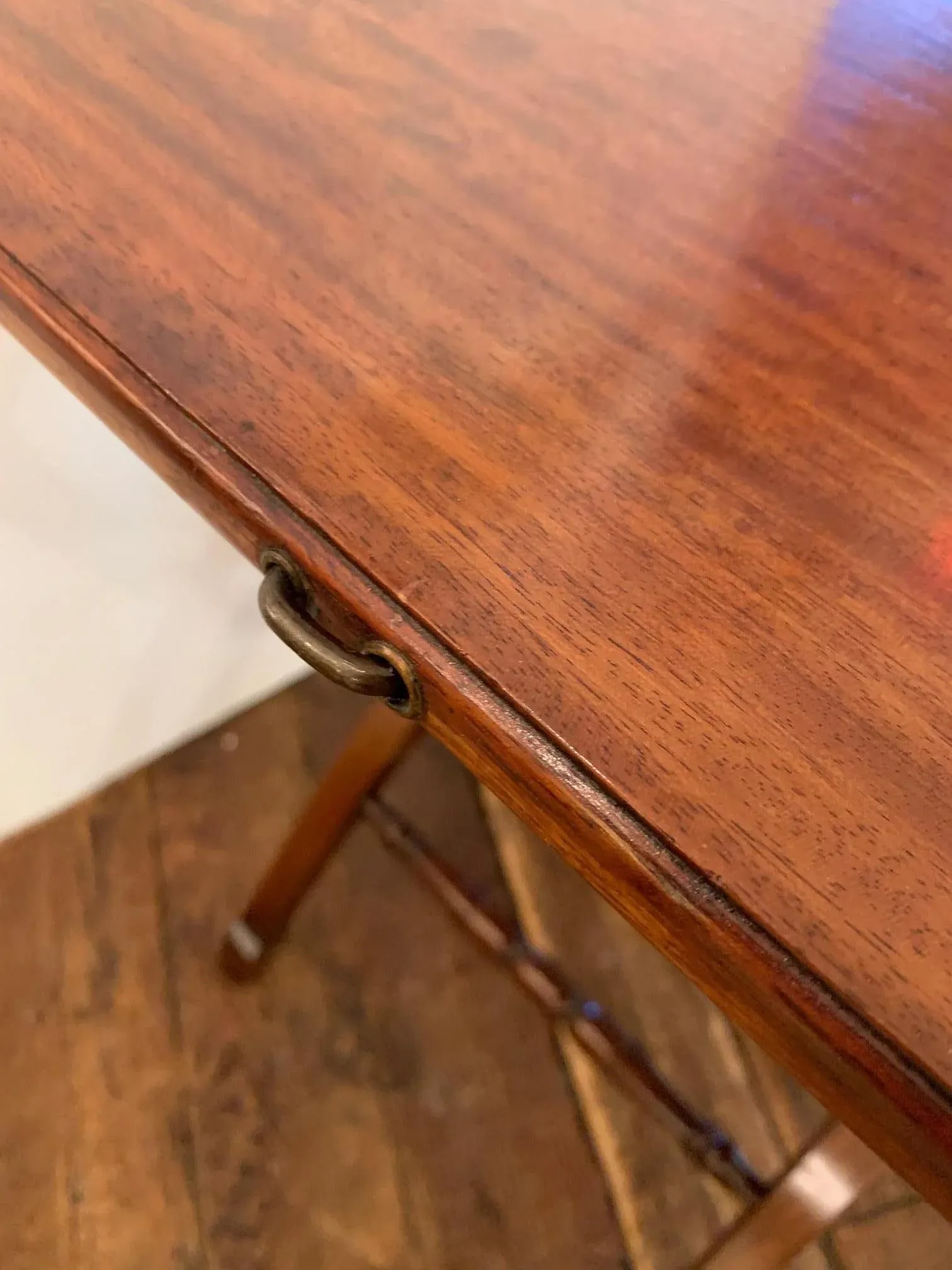 Campaign Style Mahogany Side or Dining Table - 12
