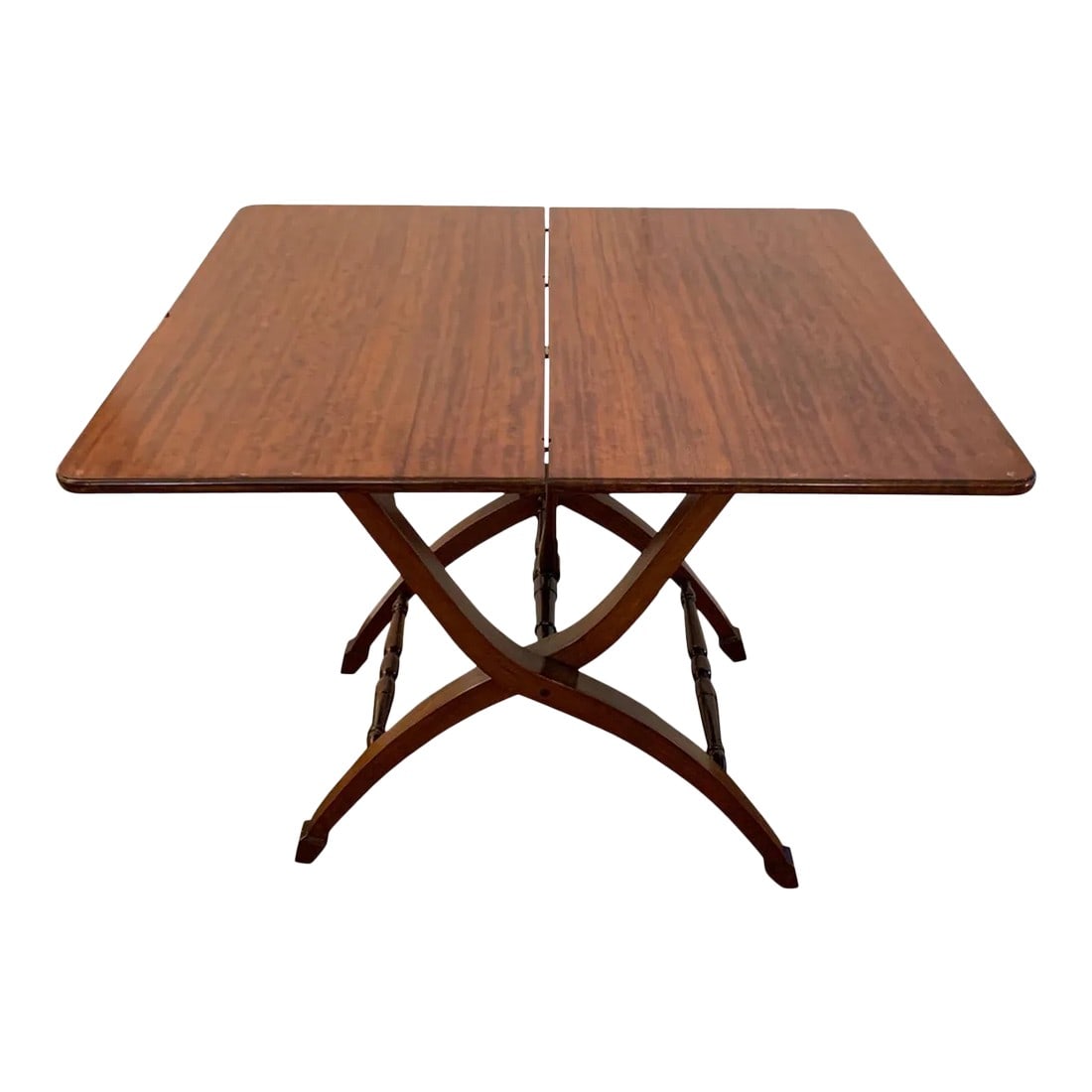 Campaign Style Mahogany Side or Dining Table (1 of 13)