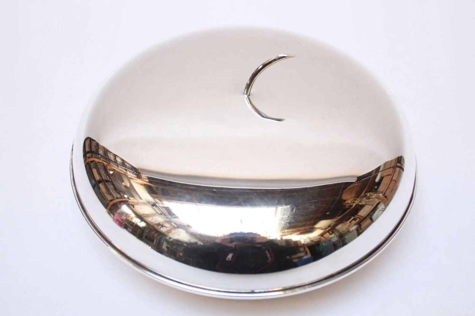 Mid-Century Italian Modern Silver-Plated Round Lidded Serving / Candy Dish - 2