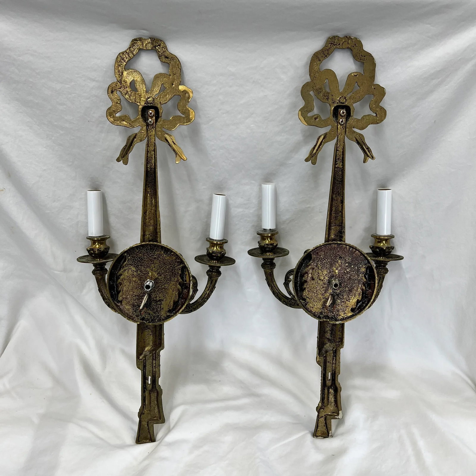 Mid Century French Style Electric Wall Sconces - a Pair - 8